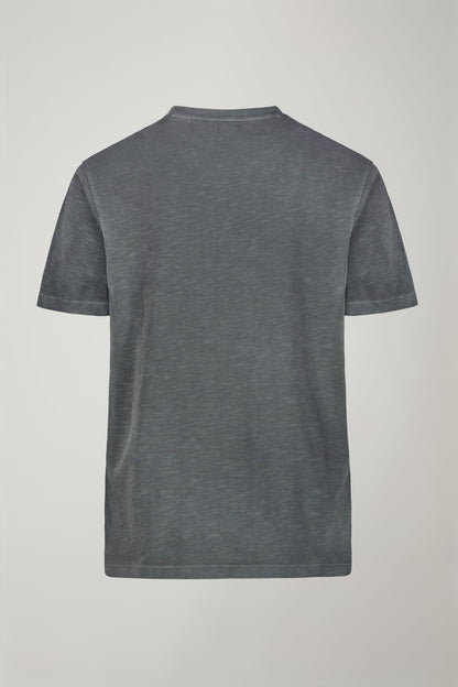 Men's round neck t-shirt 100% cotton flamed effect regular fit
