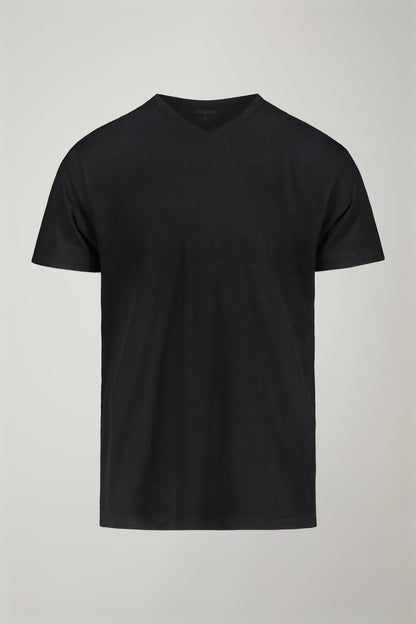 Men’s v-neck t-shirt 100% cotton flamed effect regular fit