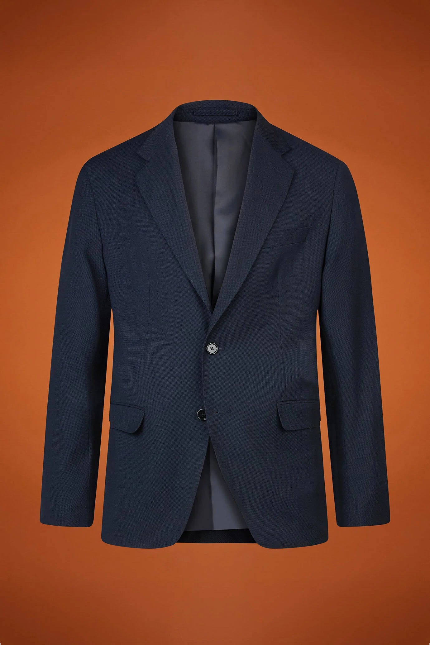 Men's regular fit single-breasted suit in birdseye fabric