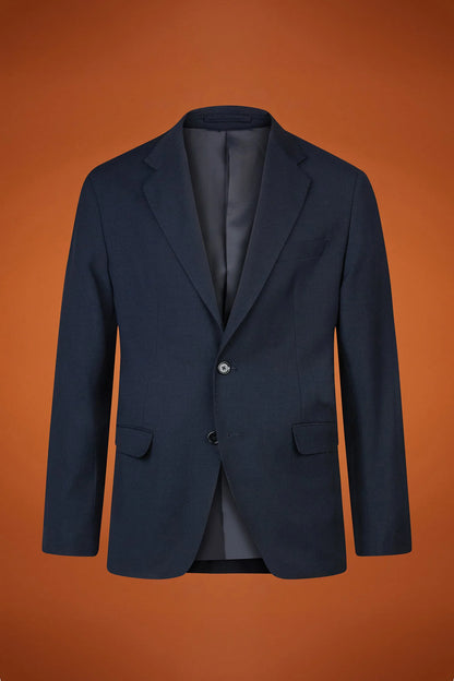 Men's regular fit single-breasted suit in birdseye fabric