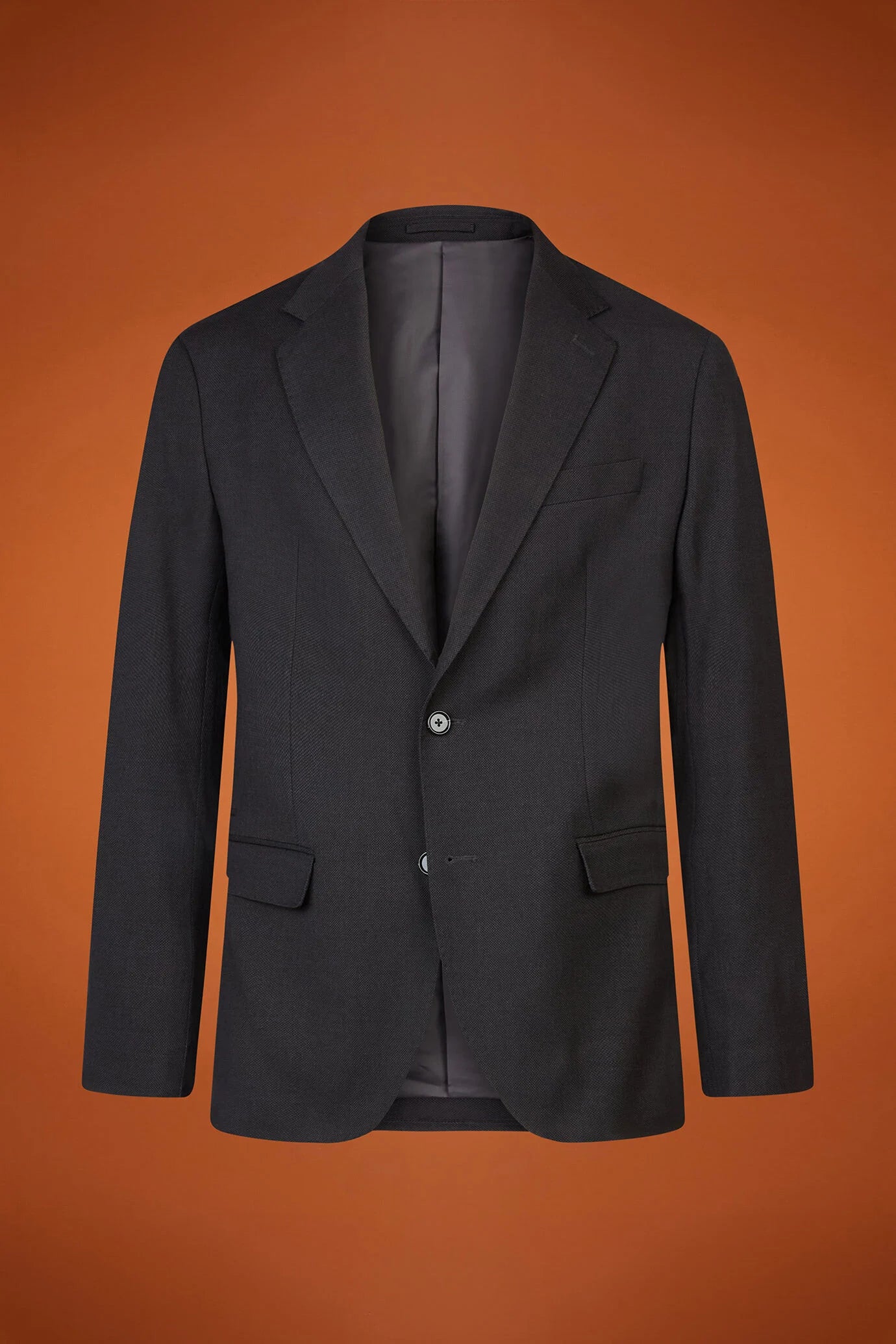Men's regular fit single-breasted suit in birdseye fabric