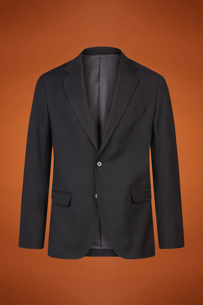 Men's regular fit single-breasted suit in birdseye fabric