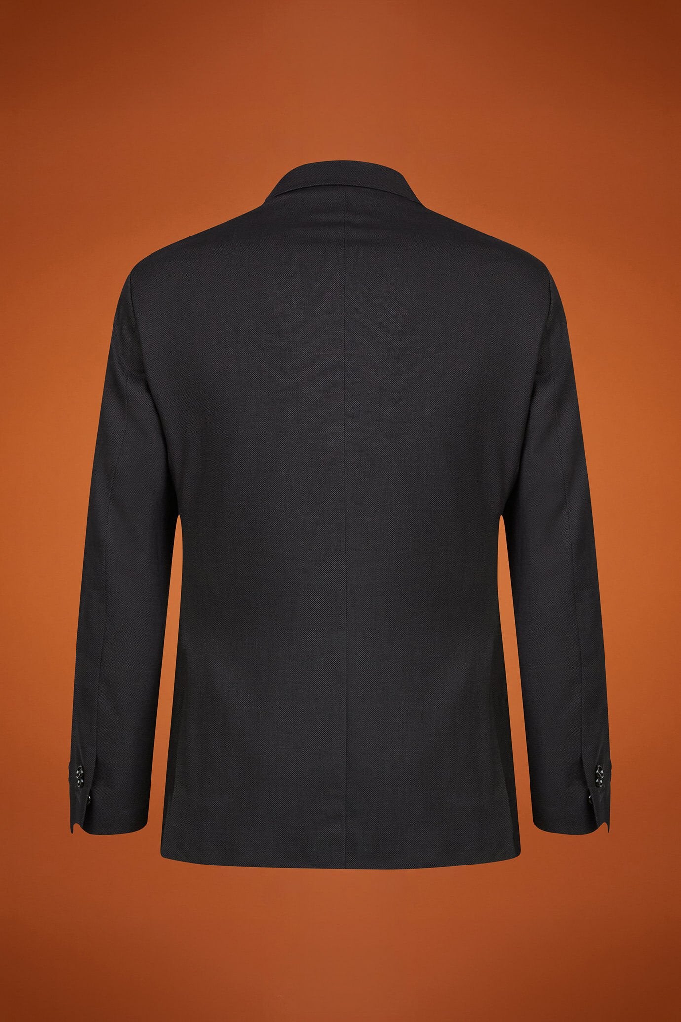 Men's regular fit single-breasted suit in birdseye fabric