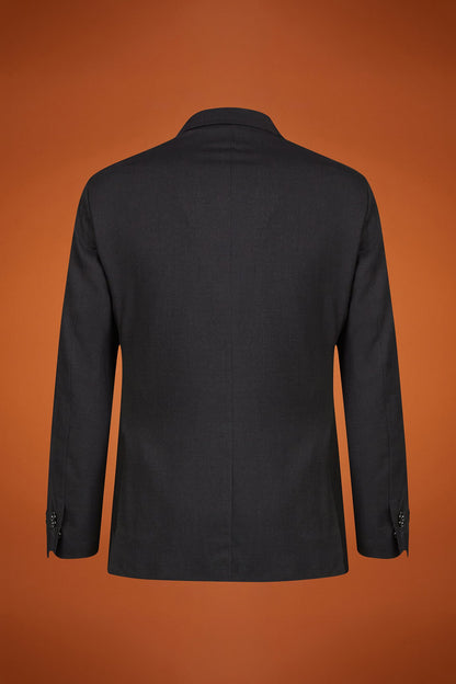 Men's regular fit single-breasted suit in birdseye fabric