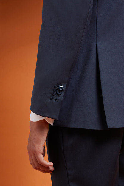 Men's regular fit single-breasted suit in a wool blend fabric