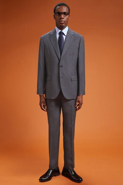 Men's regular fit single-breasted suit in a wool blend fabric
