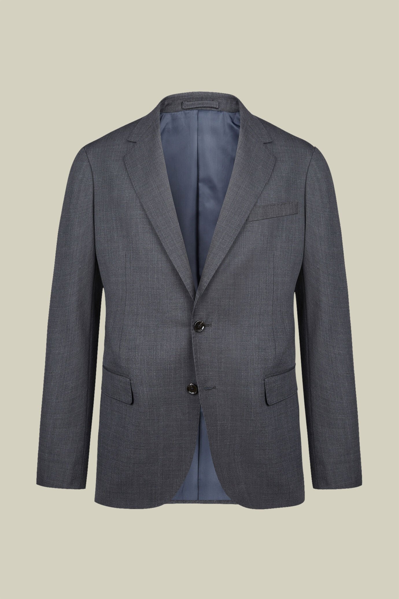 Men's regular fit single-breasted suit in a wool blend fabric