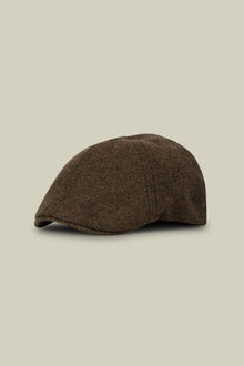 Men's flat cap in wool blend tweed