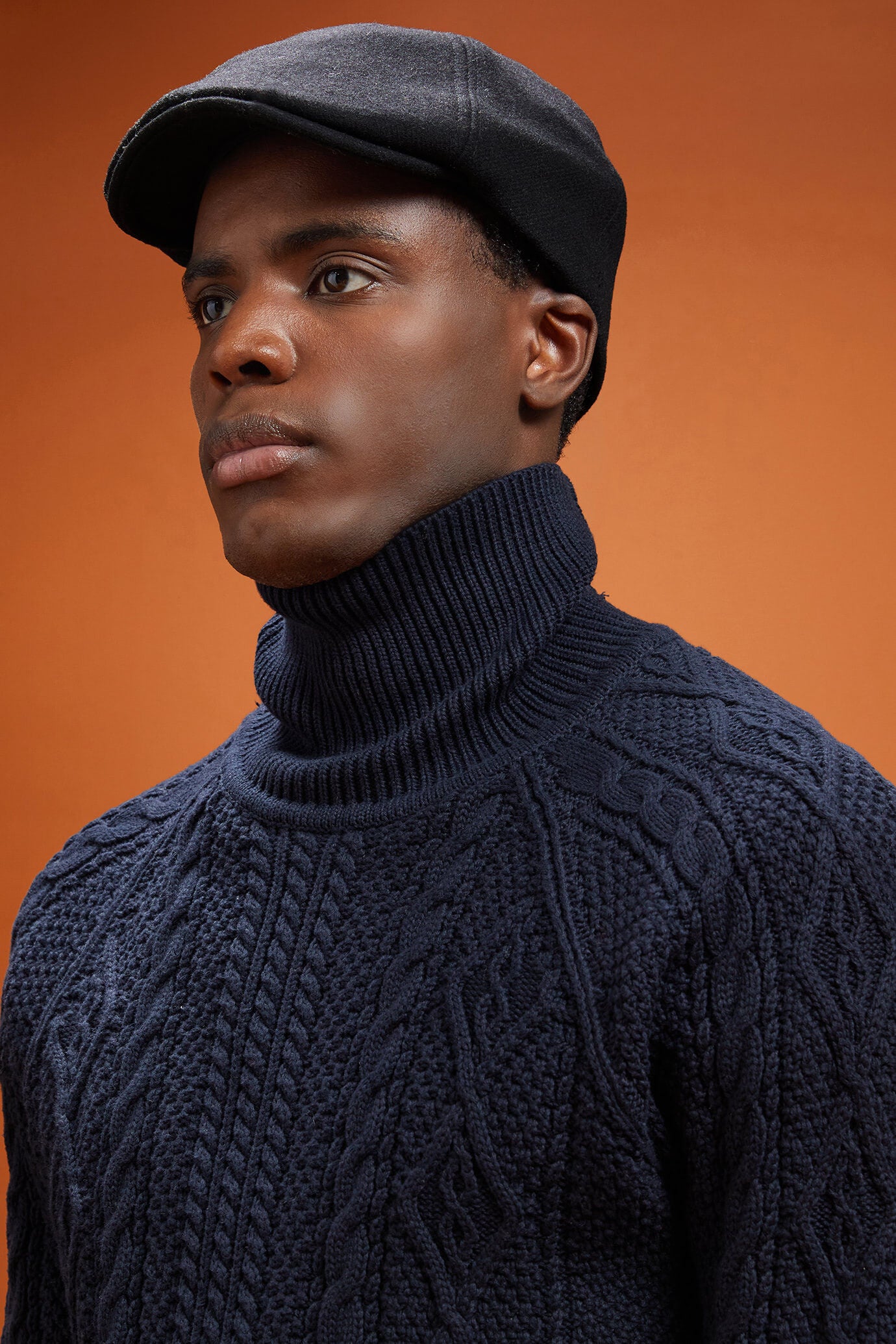 Men's wool blend flat cap