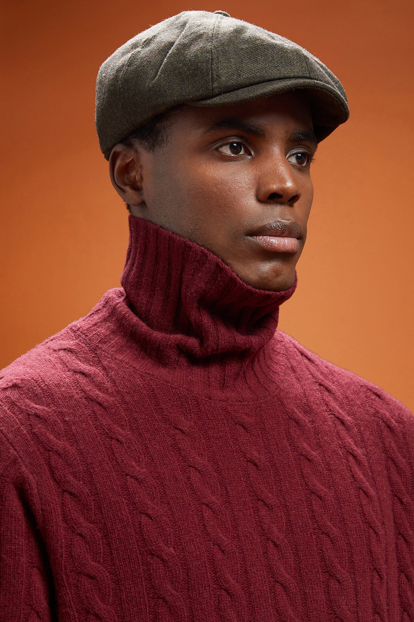 Men's wool blend flat cap