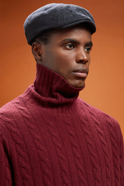 Men's wool blend flat cap