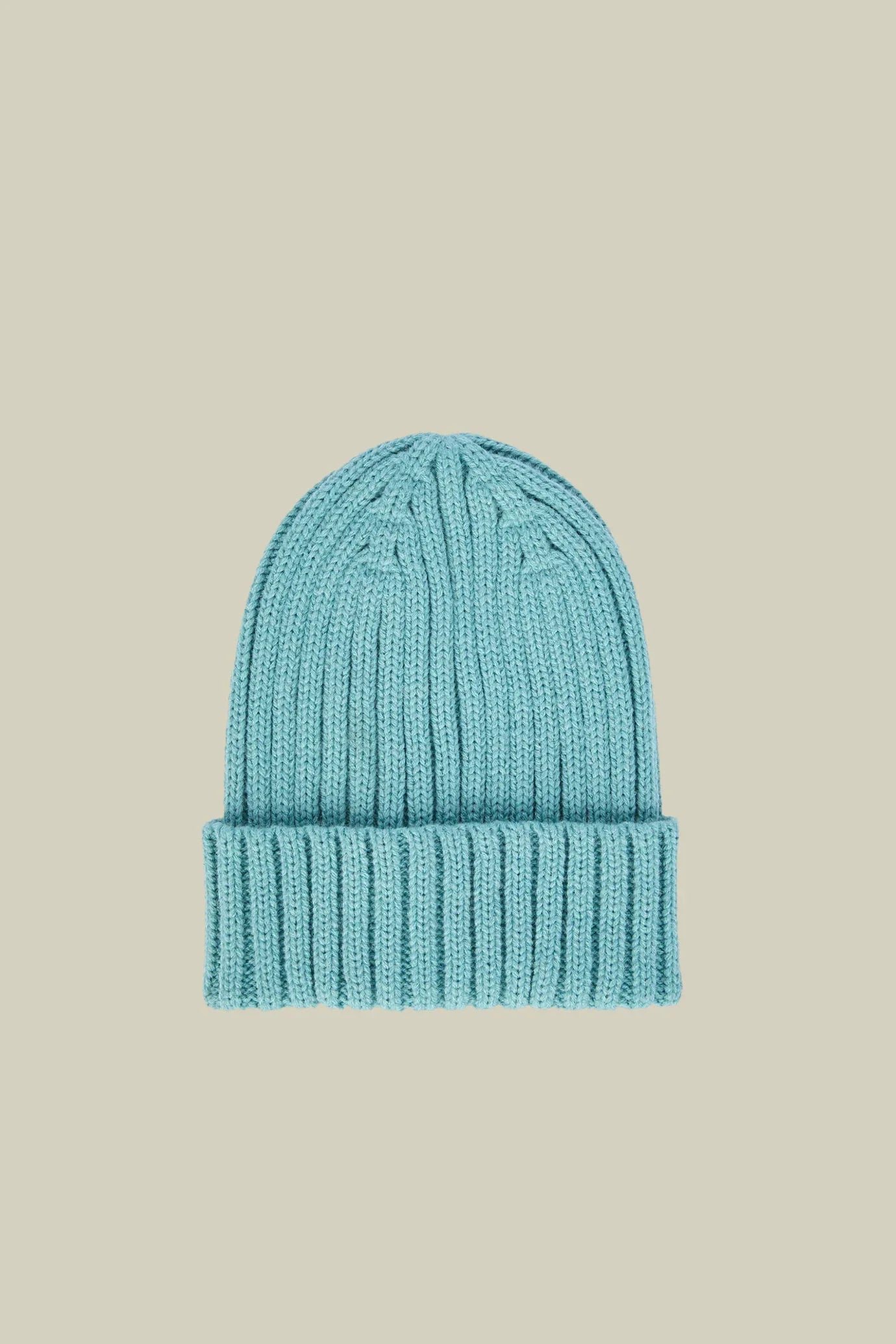 Men's ribbed knit hat in a wool blend