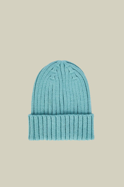 Men's ribbed knit hat in a wool blend