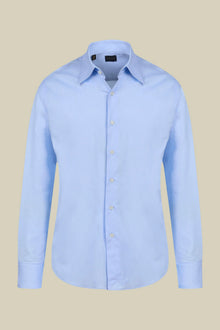 Men's regular fit classic shirt in 100% cotton herringbone fabric with a classic collar