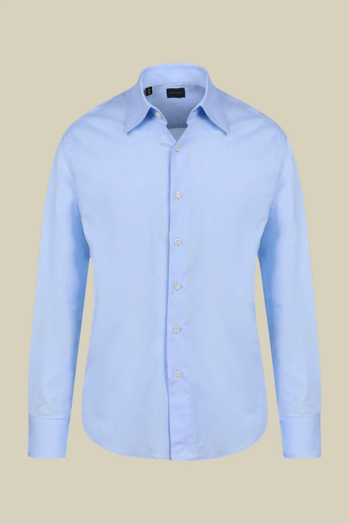 Men's regular fit classic shirt in 100% cotton herringbone fabric with a classic collar