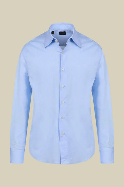 Men's regular fit classic shirt in 100% cotton herringbone fabric with a classic collar