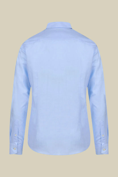 Men's regular fit classic shirt in 100% cotton herringbone fabric with a classic collar
