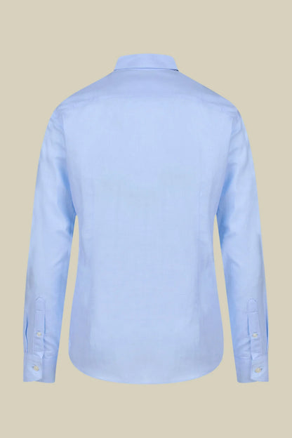 Men's regular fit classic shirt in 100% cotton herringbone fabric with a classic collar