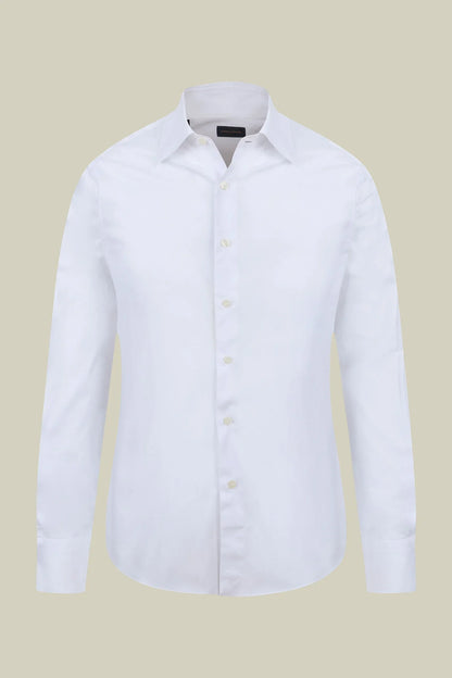 Men's regular fit classic shirt in 100% cotton herringbone fabric with a classic collar
