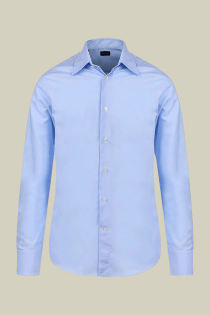 Men's regular fit classic shirt in 100% cotton plain pinpoint fabric with a classic collar
