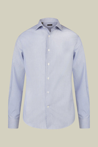 Men's regular fit classic shirt in yarn-dyed striped cotton with a classic collar