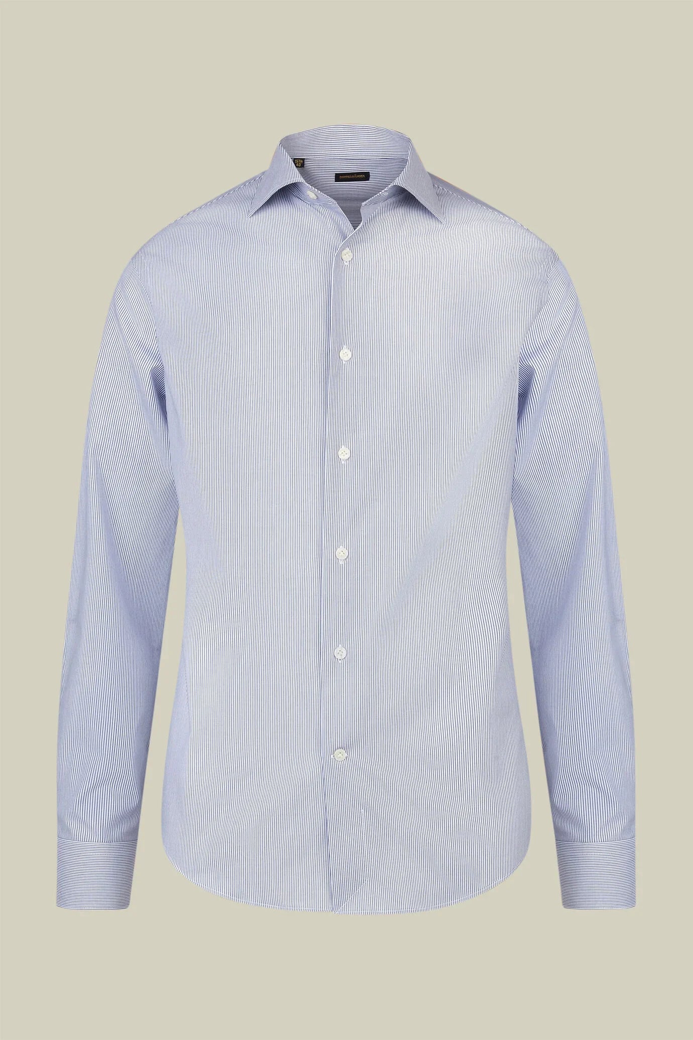 Men's regular fit classic shirt in yarn-dyed striped cotton with a classic collar