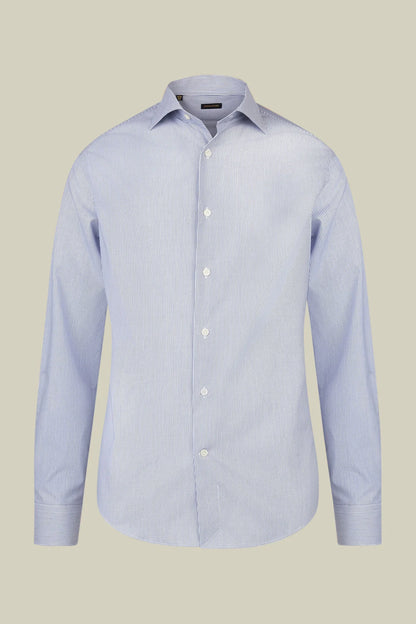 Men's regular fit classic shirt in yarn-dyed striped cotton with a classic collar