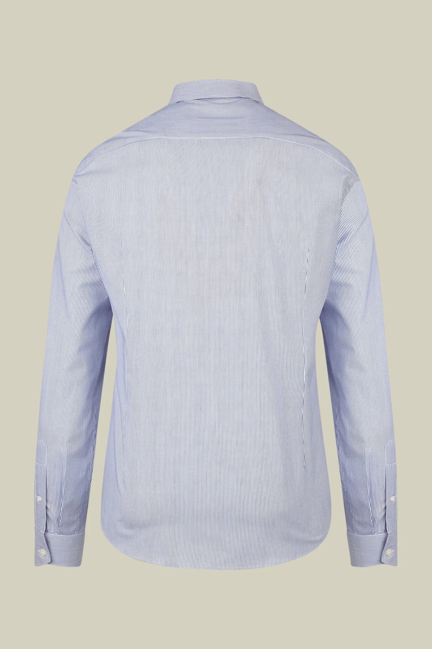 Men's regular fit classic shirt in yarn-dyed striped cotton with a classic collar