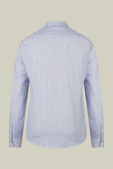 Men's regular fit classic shirt in yarn-dyed striped cotton with a classic collar