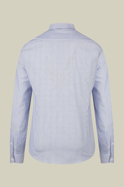 Men's regular fit classic shirt in yarn-dyed striped cotton with a classic collar