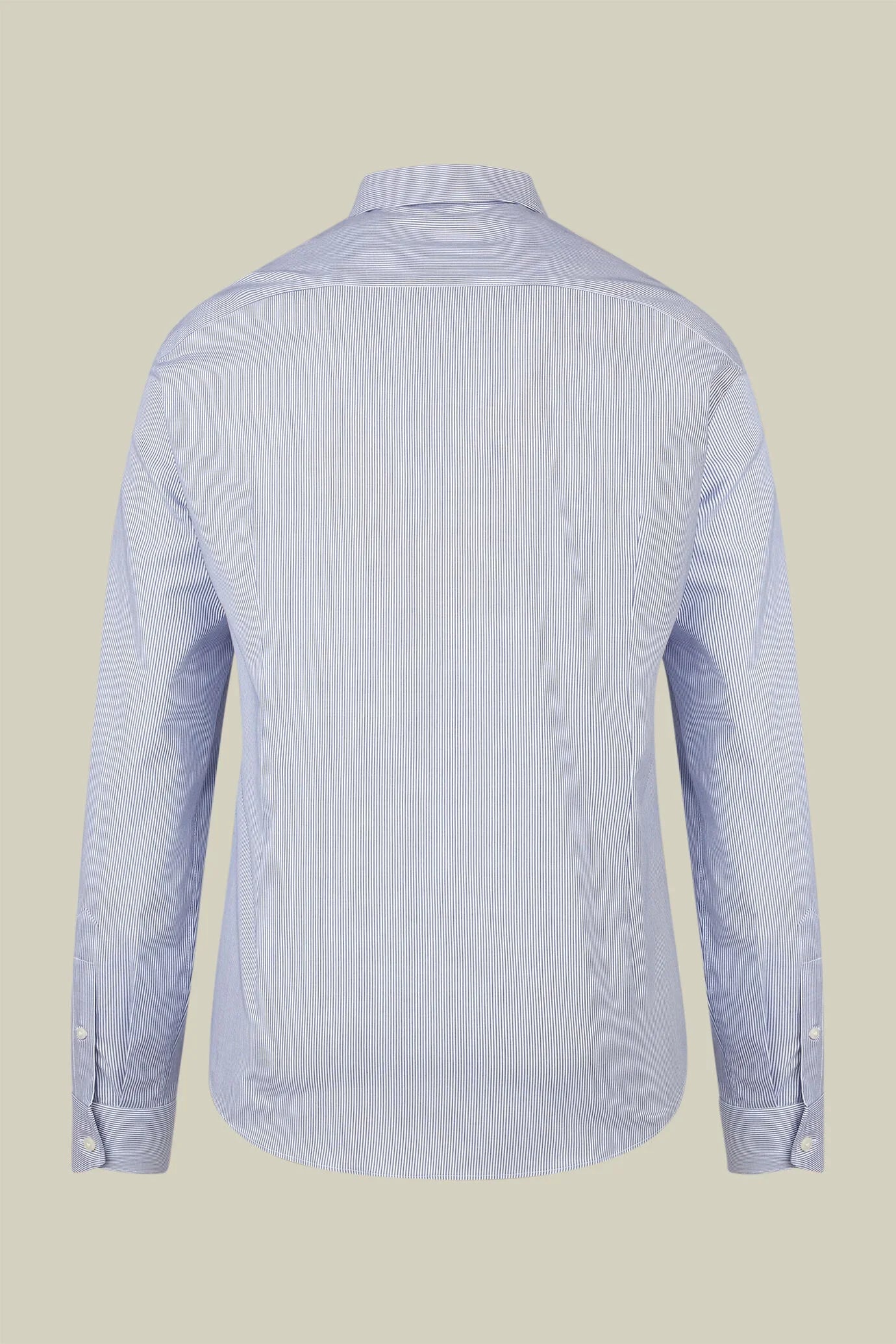 Men's regular fit classic shirt in yarn-dyed striped cotton with a classic collar