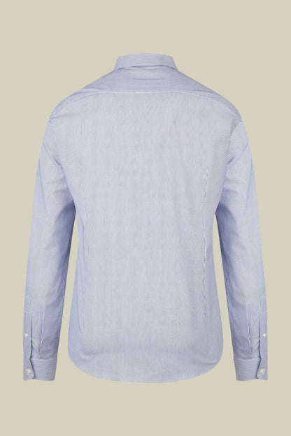 Men's regular fit classic shirt in yarn-dyed striped cotton with a classic collar