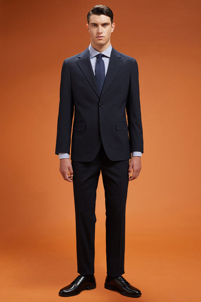 Men's regular fit classic shirt in yarn-dyed striped cotton with a classic collar