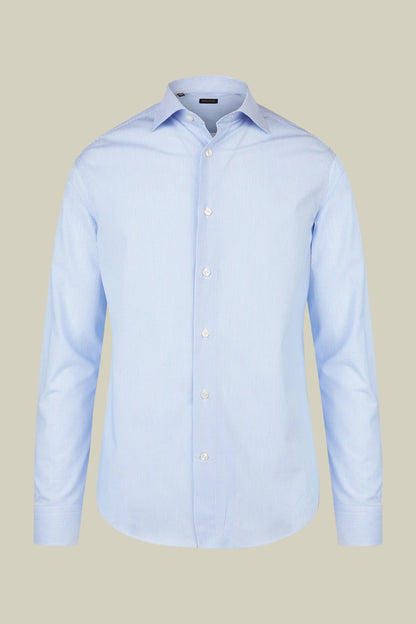 Men's regular fit classic shirt in yarn-dyed striped cotton with a classic collar