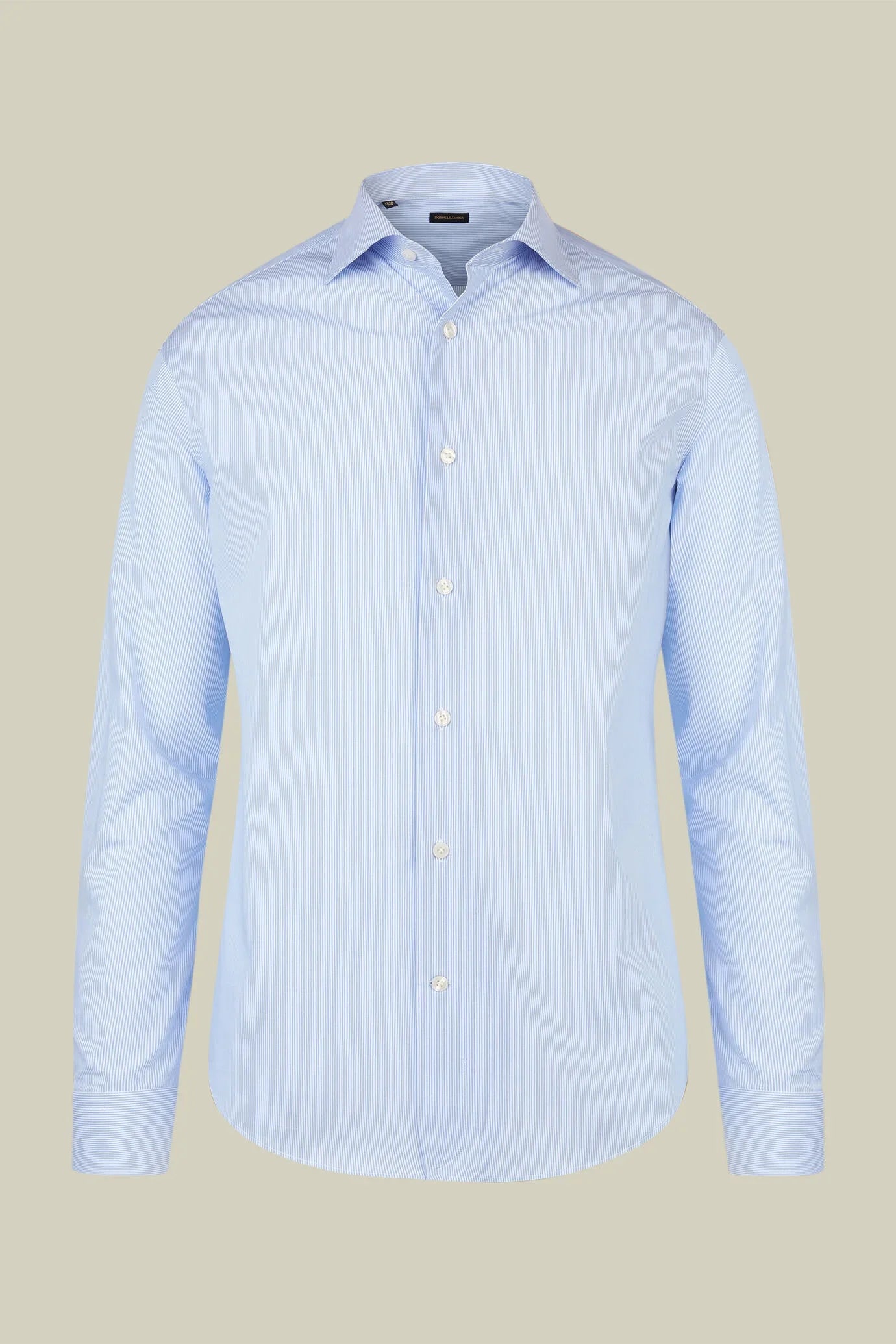 Men's regular fit classic shirt in yarn-dyed striped cotton with a classic collar