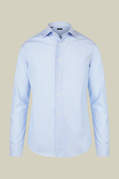 Men's regular fit classic shirt in yarn-dyed striped cotton with a classic collar