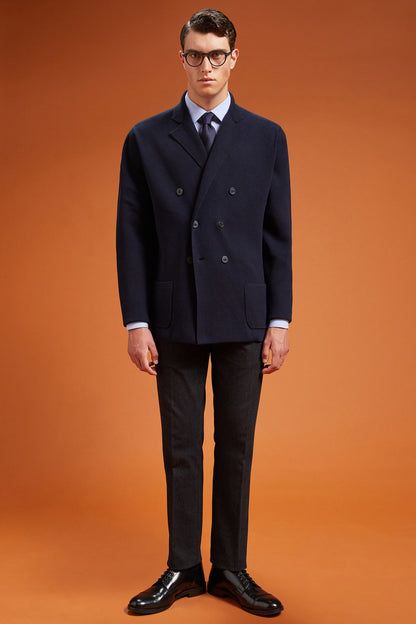 Men's regular fit classic shirt in 100% yarn-dyed micro houndstooth cotton with a classic collar