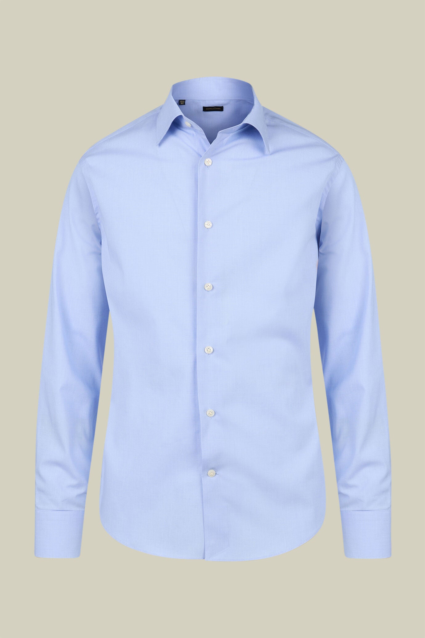 Men's regular fit classic shirt in 100% yarn-dyed micro houndstooth cotton with a classic collar