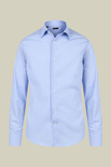 Men's regular fit classic shirt in 100% yarn-dyed micro houndstooth cotton with a classic collar