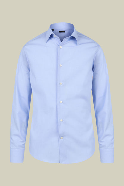 Men's regular fit classic shirt in 100% yarn-dyed micro houndstooth cotton with a classic collar
