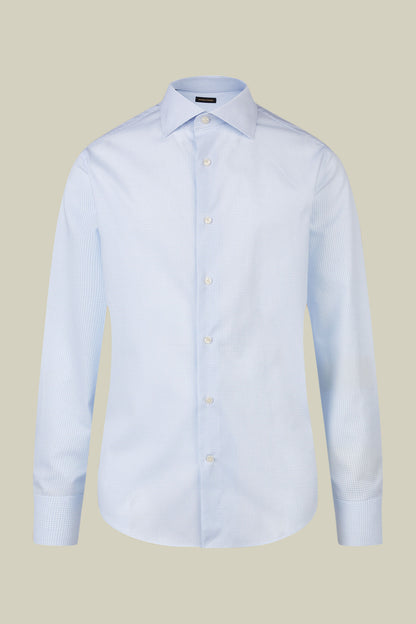 Men's regular fit classic shirt in 100% yarn-dyed micro houndstooth cotton with a classic collar in Blue by Doppelganger, Italian Classic;Basic;Timeless made from Composition: 97% Cotton 3% Elastane
Mood: Business, Party-Night
Type: Classic Collar, Yarn-dyed fabric, Pied De Poule Micro Fabric
Season: Fall Winter 24-25
Gender: Men
Material: Cotton
Style: Classic, Basic, Timeless
Fit: Regular