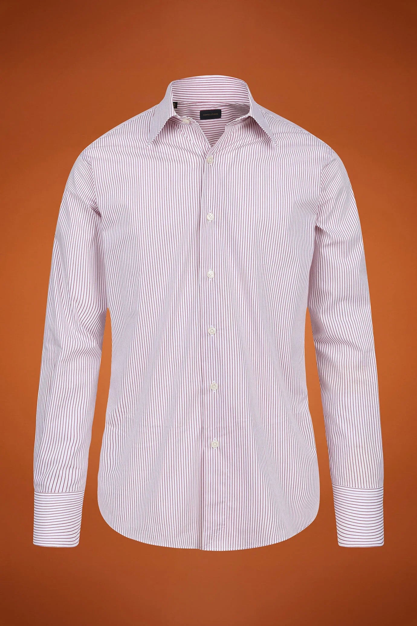 Men's regular fit classic shirt in yarn-dyed technical fabric with a classic collar