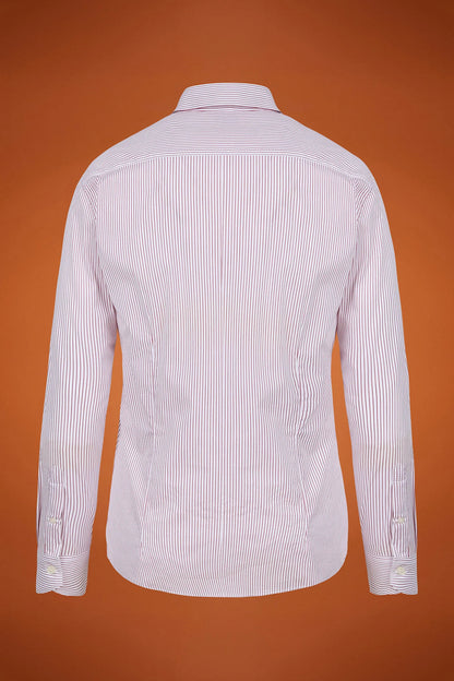 Men's regular fit classic shirt in yarn-dyed technical fabric with a classic collar