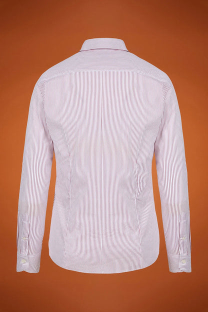 Men's regular fit classic shirt in yarn-dyed technical fabric with a classic collar