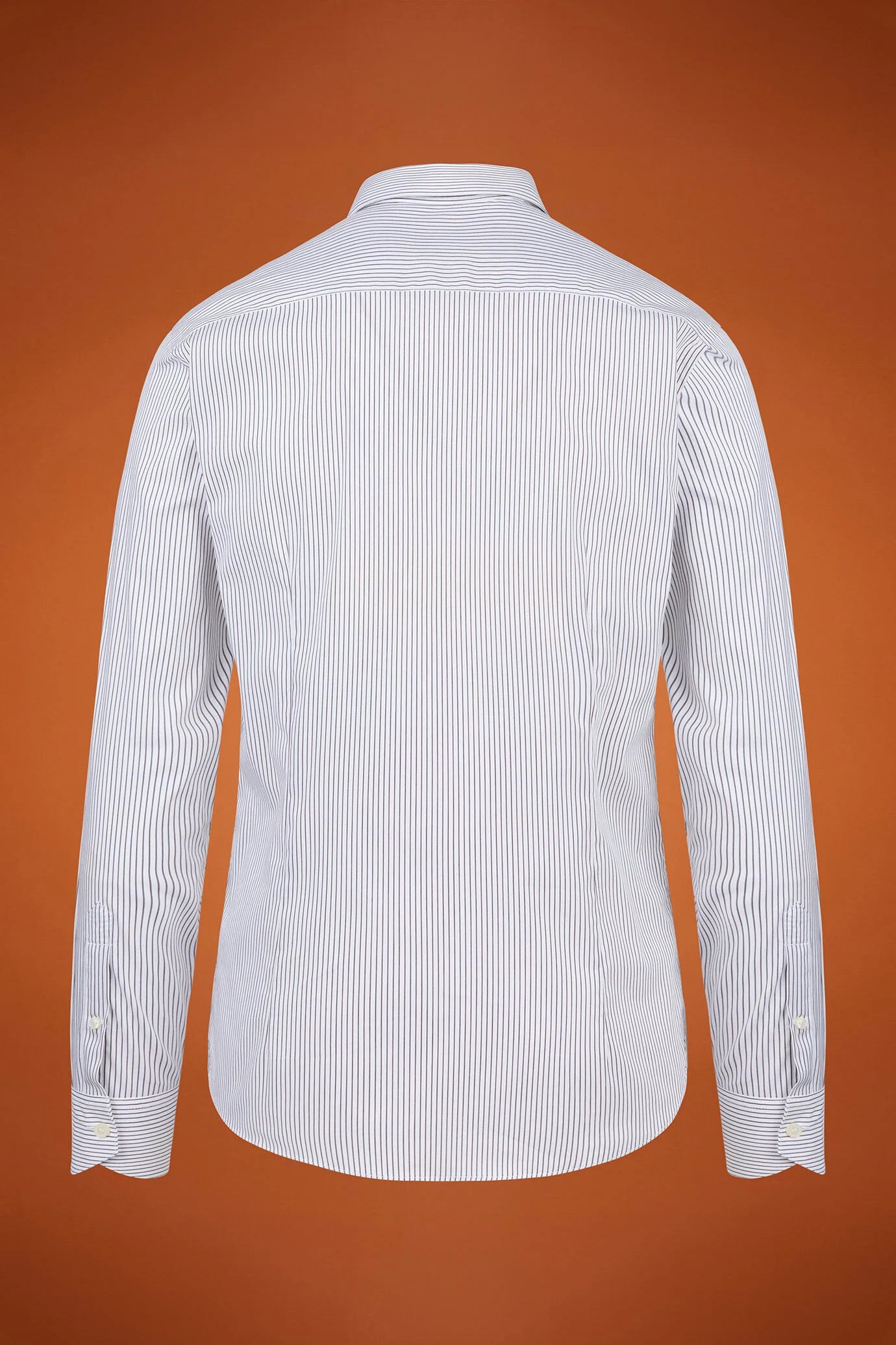 Men's regular fit classic shirt in yarn-dyed technical fabric with a classic collar