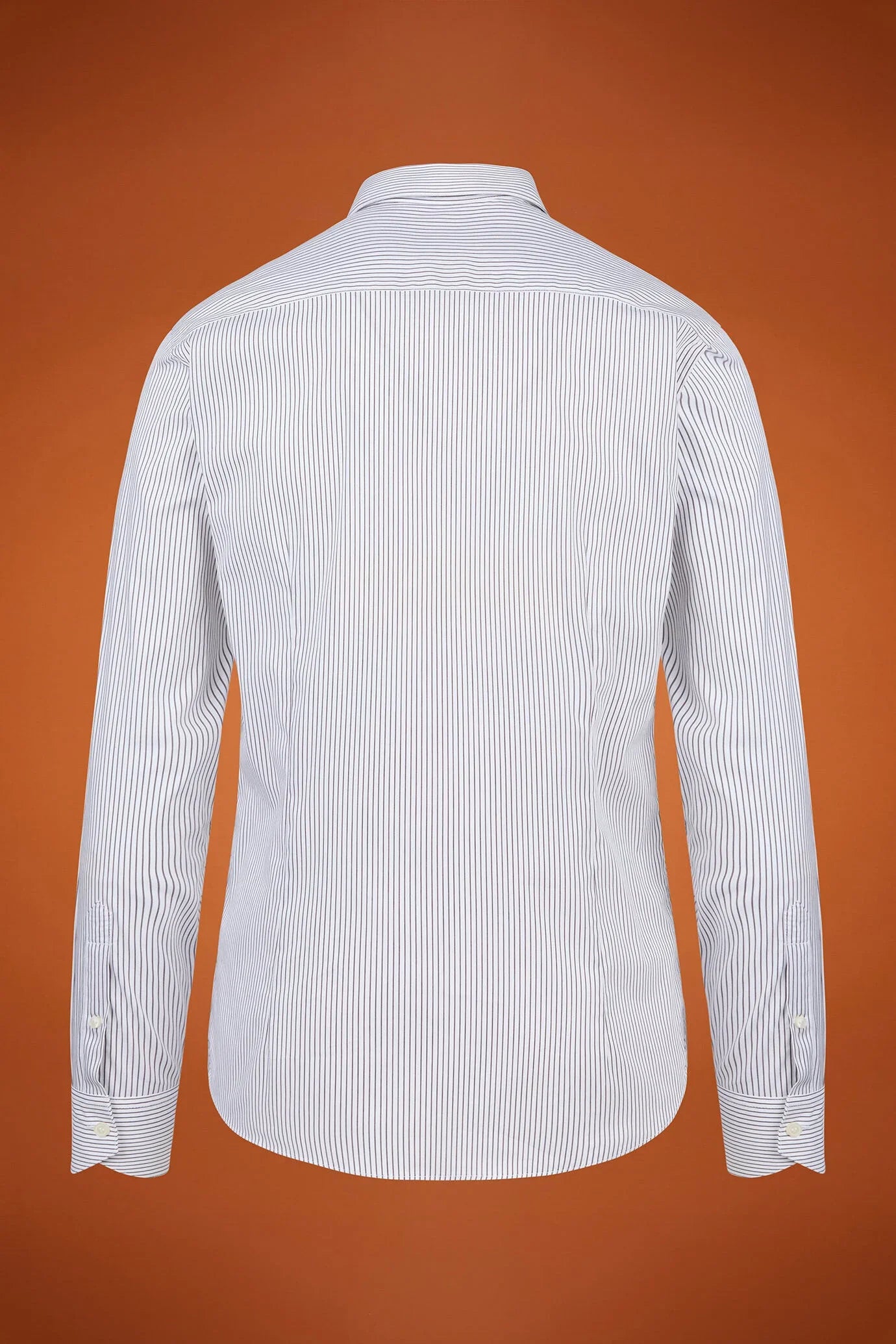 Men's regular fit classic shirt in yarn-dyed technical fabric with a classic collar