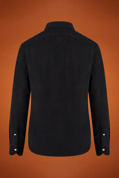 Men's comfort fit casual shirt with a classic collar in plain 100% cotton 21-wale corduroy