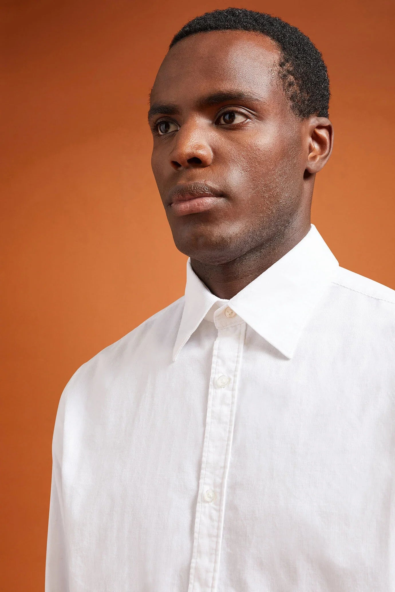 Men's comfort fit casual shirt with a classic collar in plain 100% cotton 21-wale corduroy