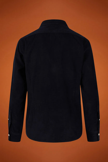 Men's comfort fit casual shirt with a classic collar in plain 100% cotton 21-wale corduroy