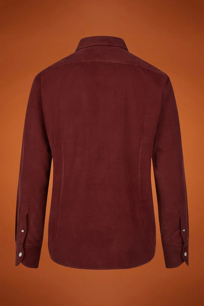 Men's comfort fit casual shirt with a classic collar in plain 100% cotton 21-wale corduroy